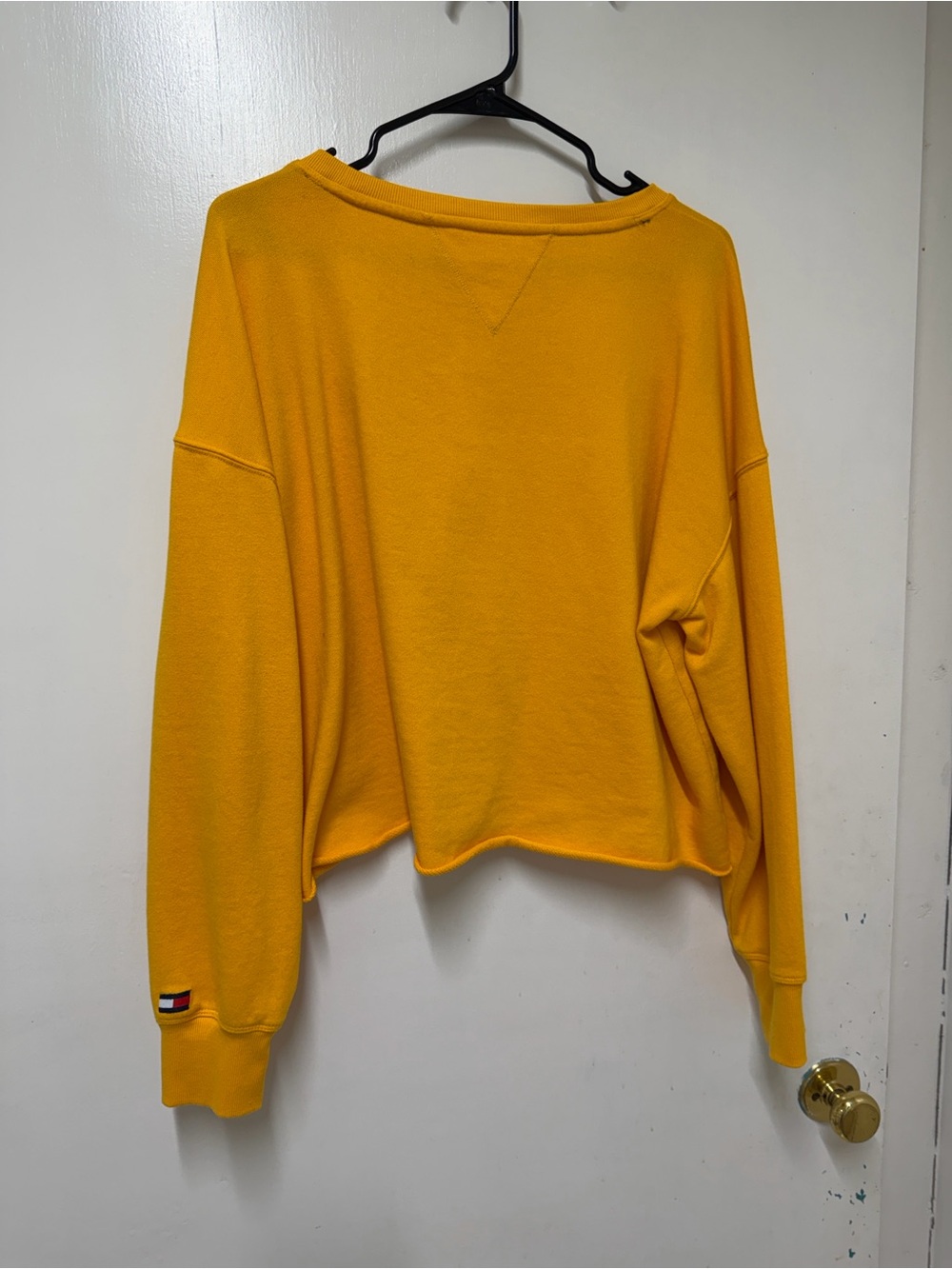 Tommy Hilfiger Mustard Yellow Logo Crewneck Sweatshirt - Picture 2 of 2
